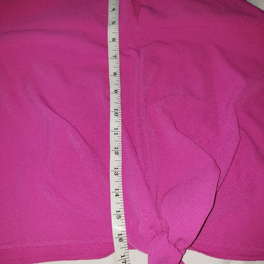Hot pink tie front crop top spaghetti strap top